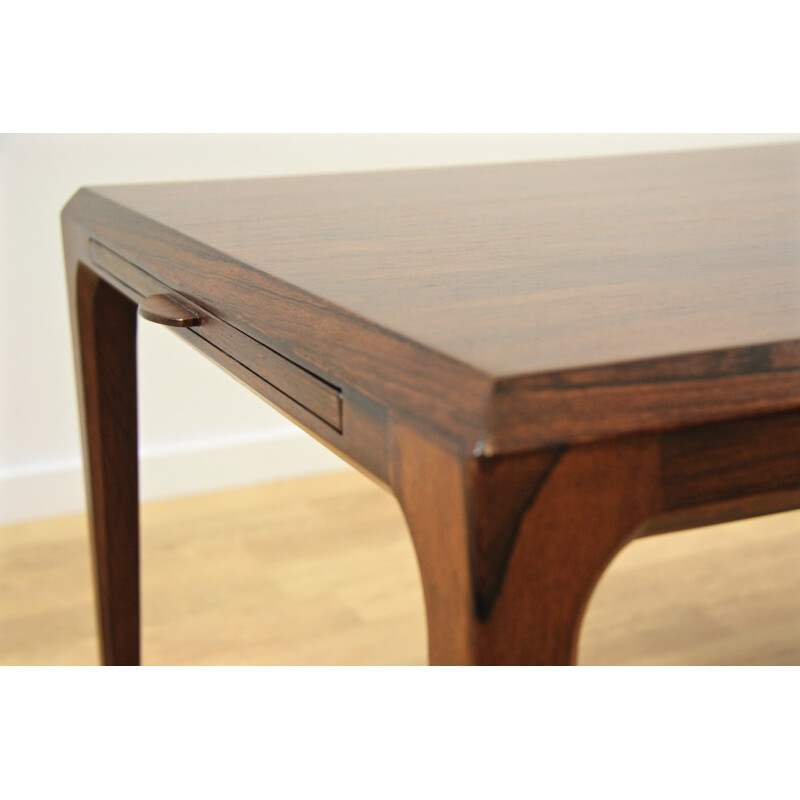 Large Danish extendable coffee table in rosewood, Johannes ANDERSEN - 1960s