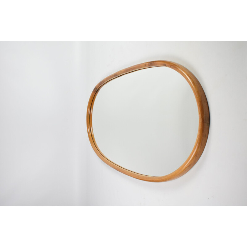 Vintage mirror in a bent frame, 1970s