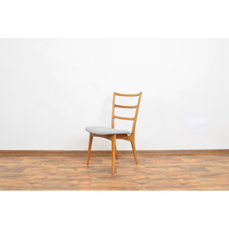 Set of 6 vintage cherry wood chairs by Marian Grabińskich, Germany 1960