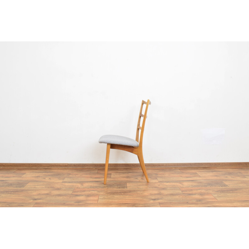 Set of 6 vintage cherry wood chairs by Marian Grabińskich, Germany 1960