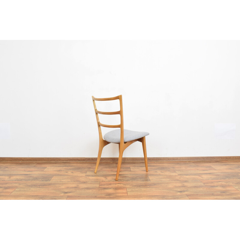 Set of 6 vintage cherry wood chairs by Marian Grabińskich, Germany 1960