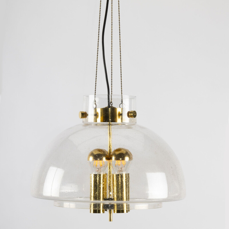Gold vintage pendant lamp for Limburg Glashütte