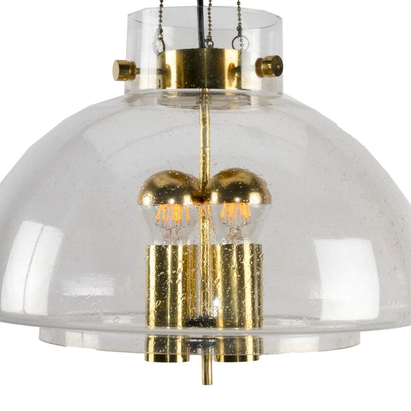 Gold vintage pendant lamp for Limburg Glashütte