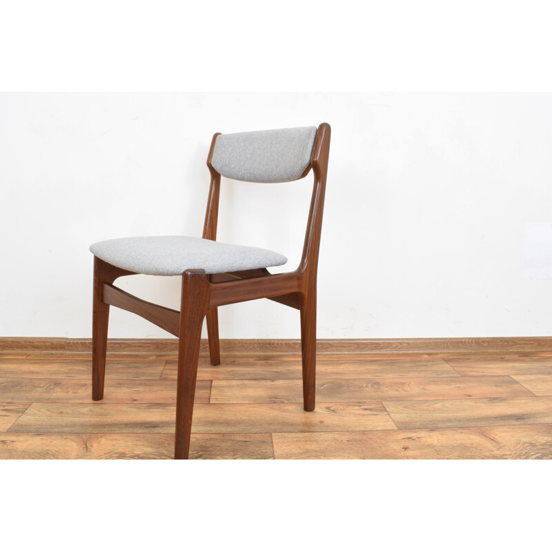 Conjunto de 4 cadeiras de teca dinamarquesas vintage por Erik Buch, 1960