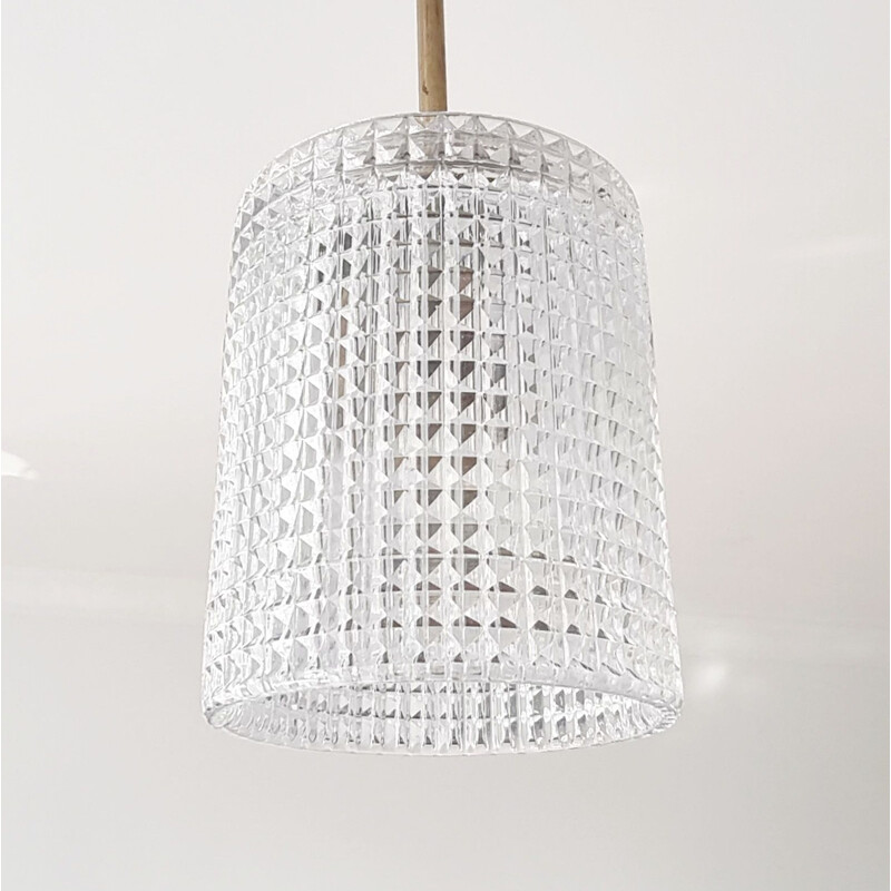 Scandinavische vintage hanglamp van Carl Fagerlund voor Orrefors, Zweden 1960.