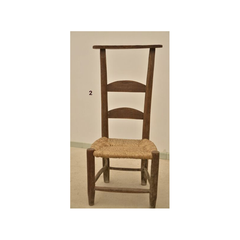 Vintage-Stuhl Prie Dieu aus Kastanienholz