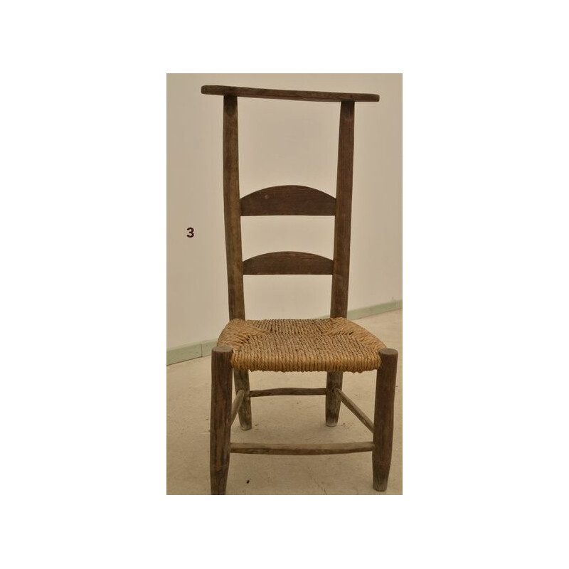 Vintage-Stuhl Prie Dieu aus Kastanienholz