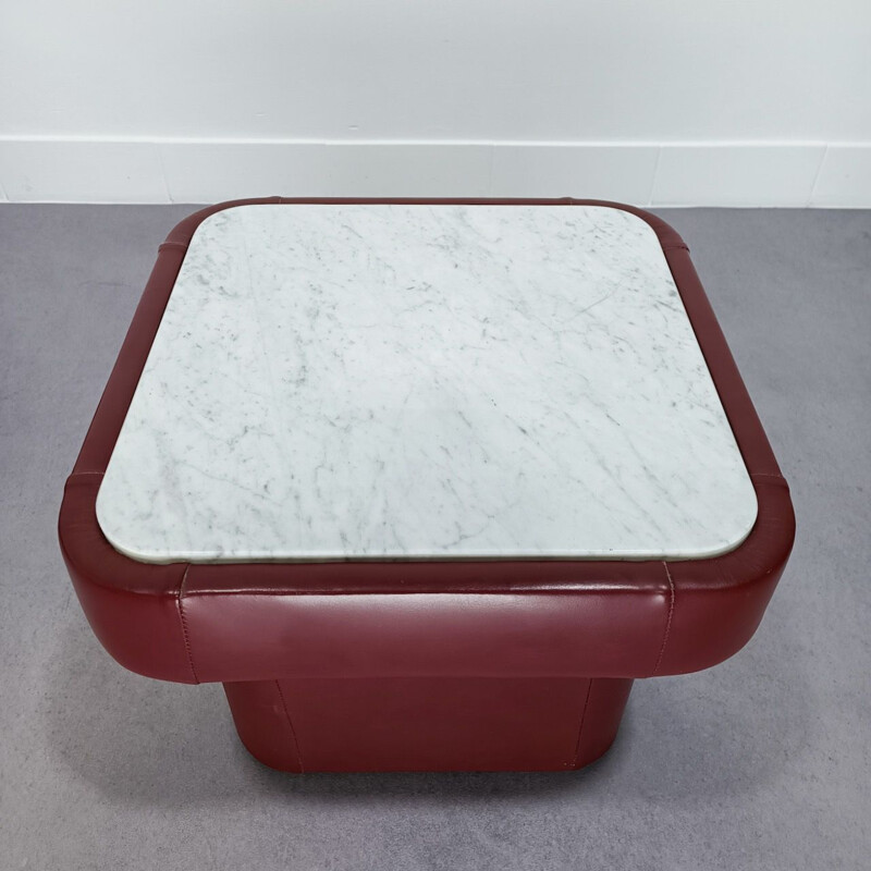 Coppia di tavolini vintage in marmo bianco di Carrara di De Sede, Svizzera 1970