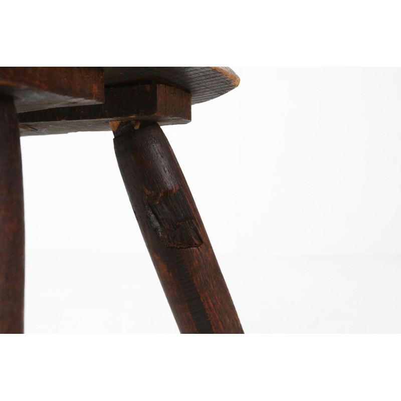 Rustic vintage wooden stool, 1900