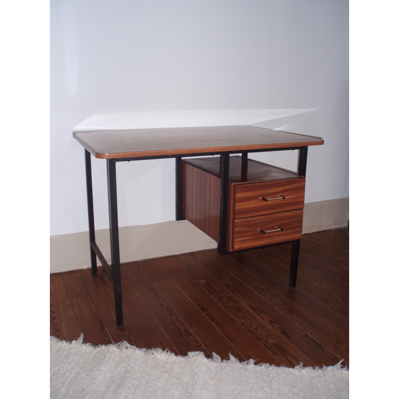 Mid-century desk in formica and metal - 1950s