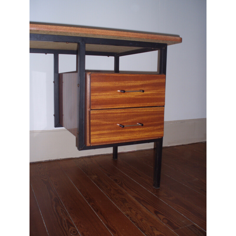 Mid-century desk in formica and metal - 1950s