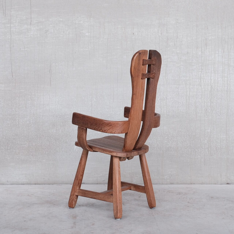 Satz von 4 Vintage-Stühlen aus Eichenholz, Belgien 1970