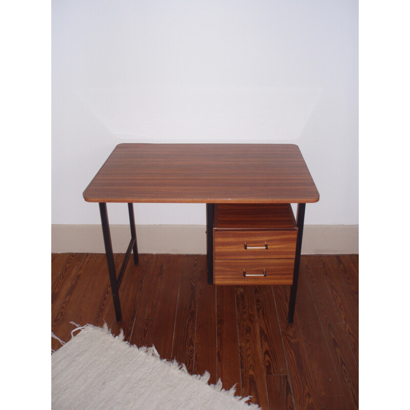 Mid-century desk in formica and metal - 1950s