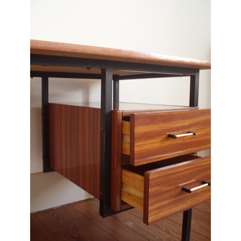 Mid-century desk in formica and metal - 1950s