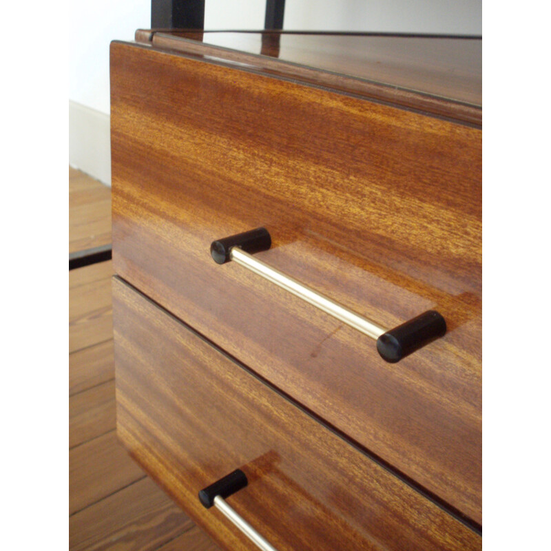 Mid-century desk in formica and metal - 1950s