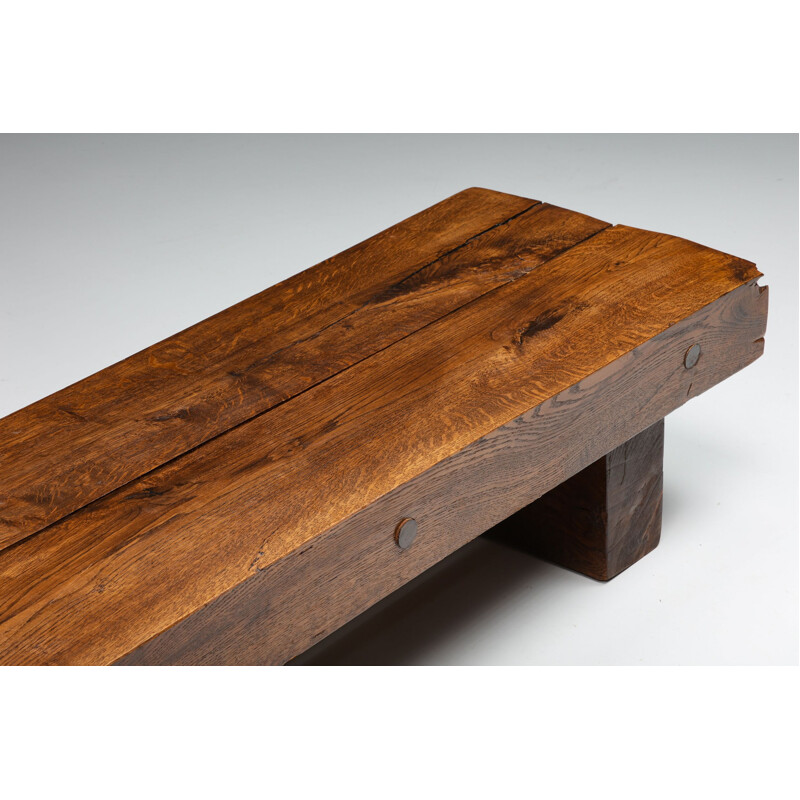 Vintage two-legged Wabi-Sabi coffee table, 1940s