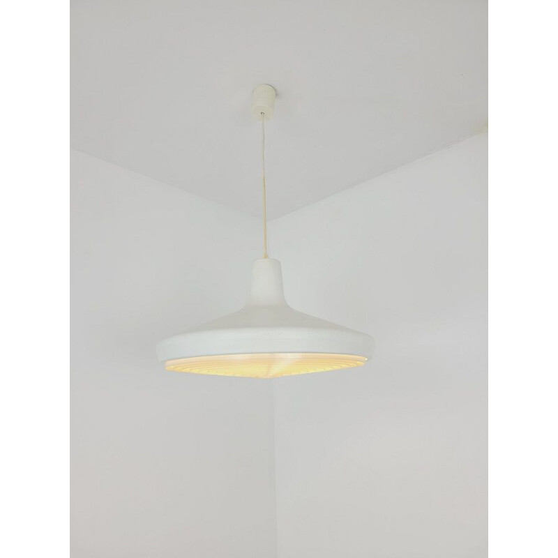 Scandinavian vintage metal and plastic pendant lamp, 1970