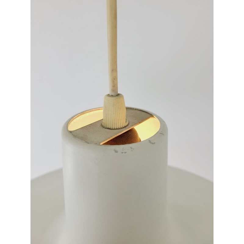 Scandinavian vintage metal and plastic pendant lamp, 1970