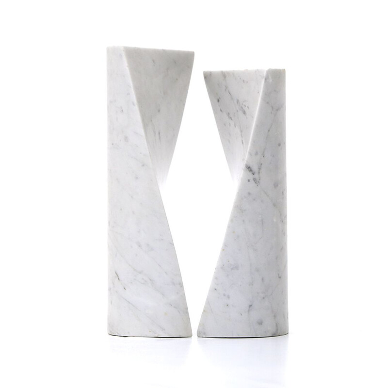 Pair of vintage marble sculptures by Jiro Sugawara, 1970s