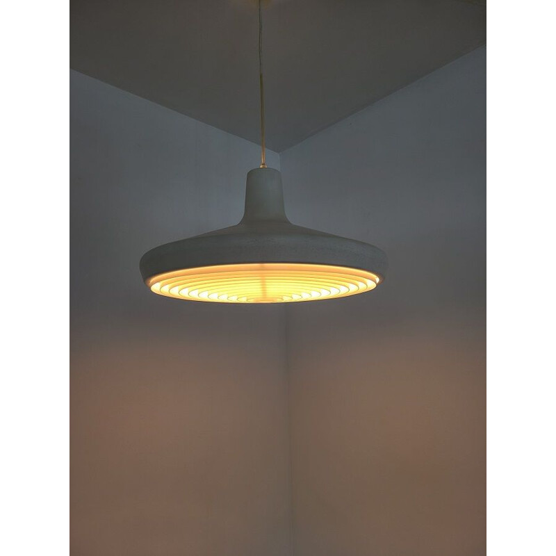 Scandinavian vintage metal and plastic pendant lamp, 1970