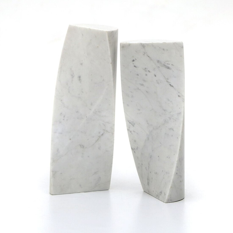 Pair of vintage marble sculptures by Jiro Sugawara, 1970s