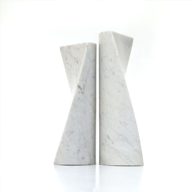 Pair of vintage marble sculptures by Jiro Sugawara, 1970s