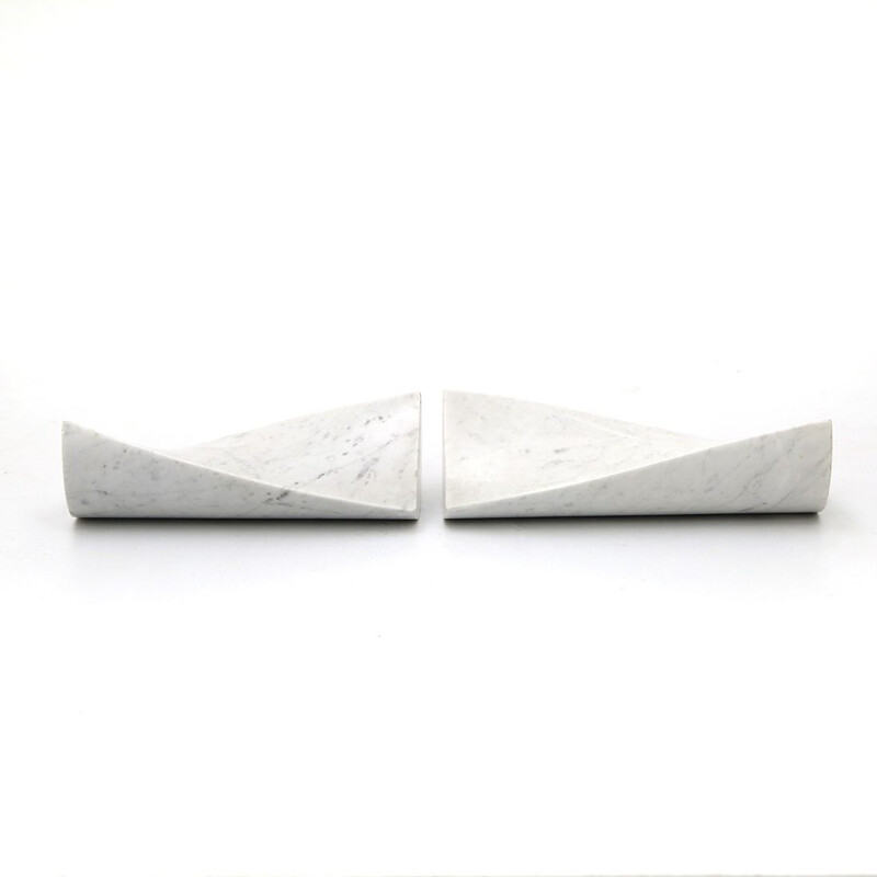 Pair of vintage marble sculptures by Jiro Sugawara, 1970s