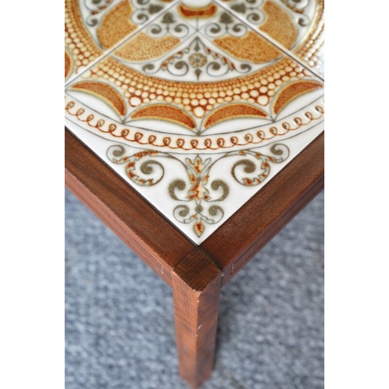 Tables gigognes danoises vintage en palissandre avec dessus carrelé