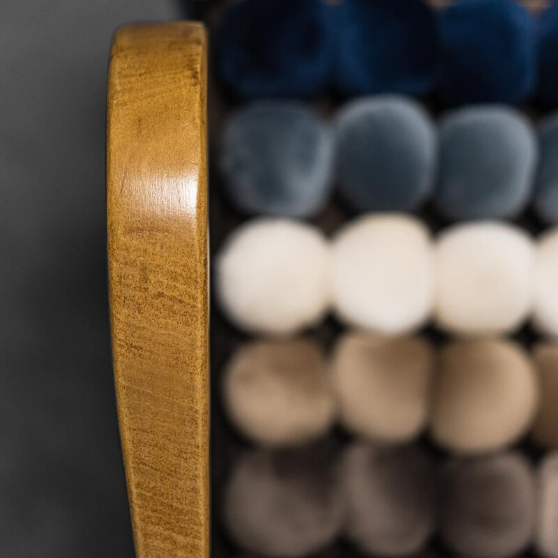 Pair of vintage Balls wooden and velvet chairs, 1970s