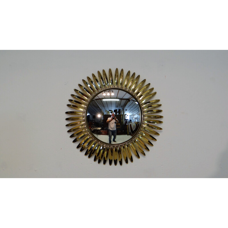 Mid century sun mirror in brass - 1960s