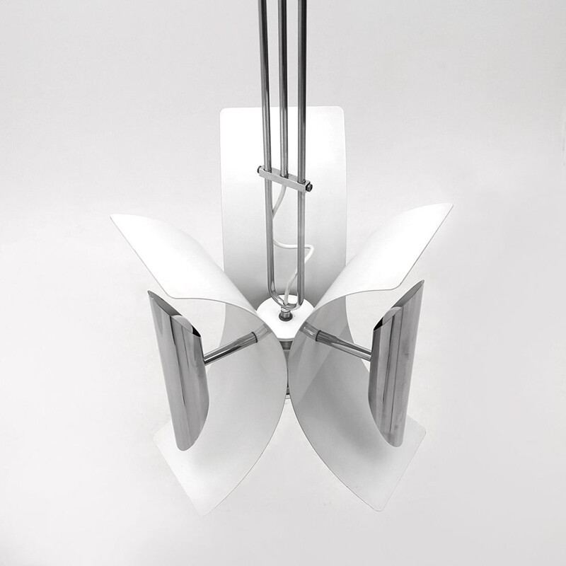 Candelabro de metal cromado Vintage 7-luz por Lampter, 1970