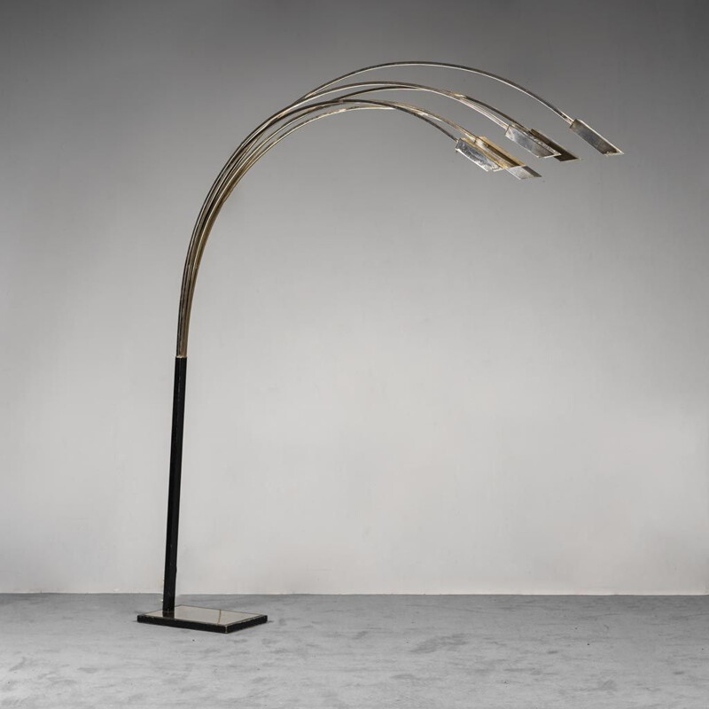 Vintage metal and brass floor lamp by Goffredo Reggiani, 1970