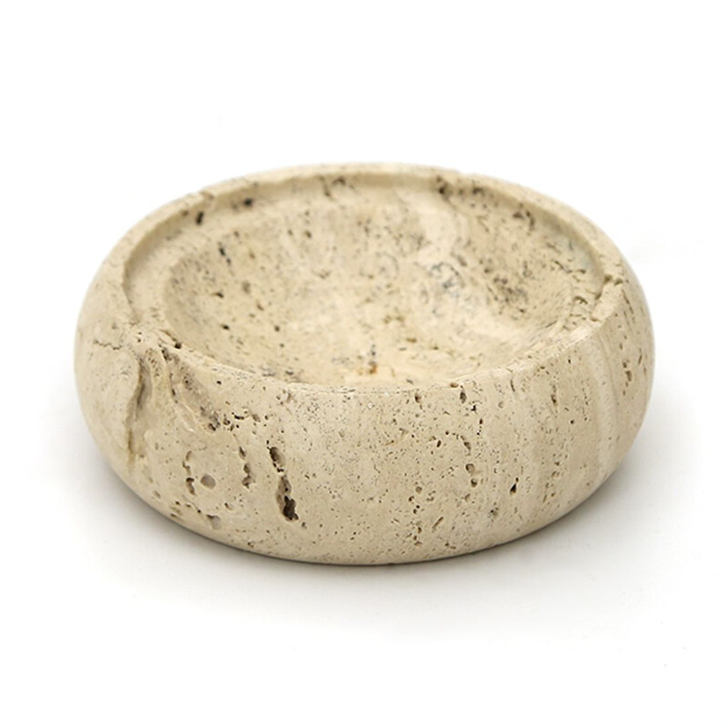 Vintage travertine bowl, 1970s