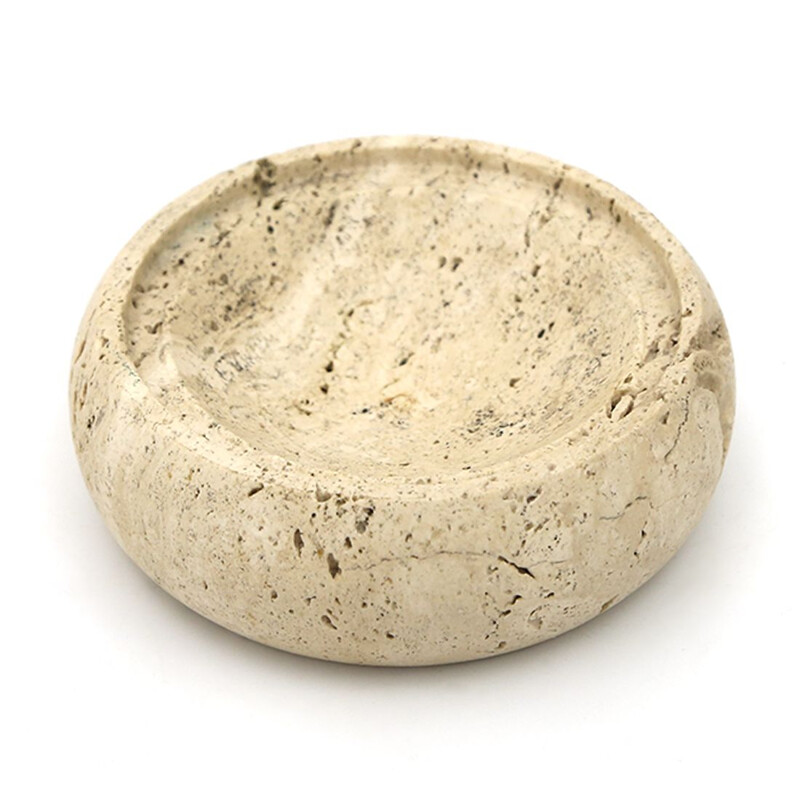 Vintage travertine bowl, 1970s