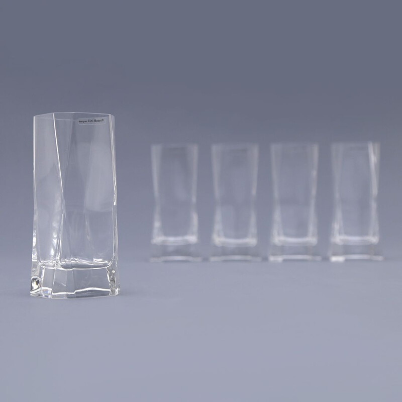 Set of 5 vintage glasses by Cini Boeri for Arnolfo di Cambio, 1970s