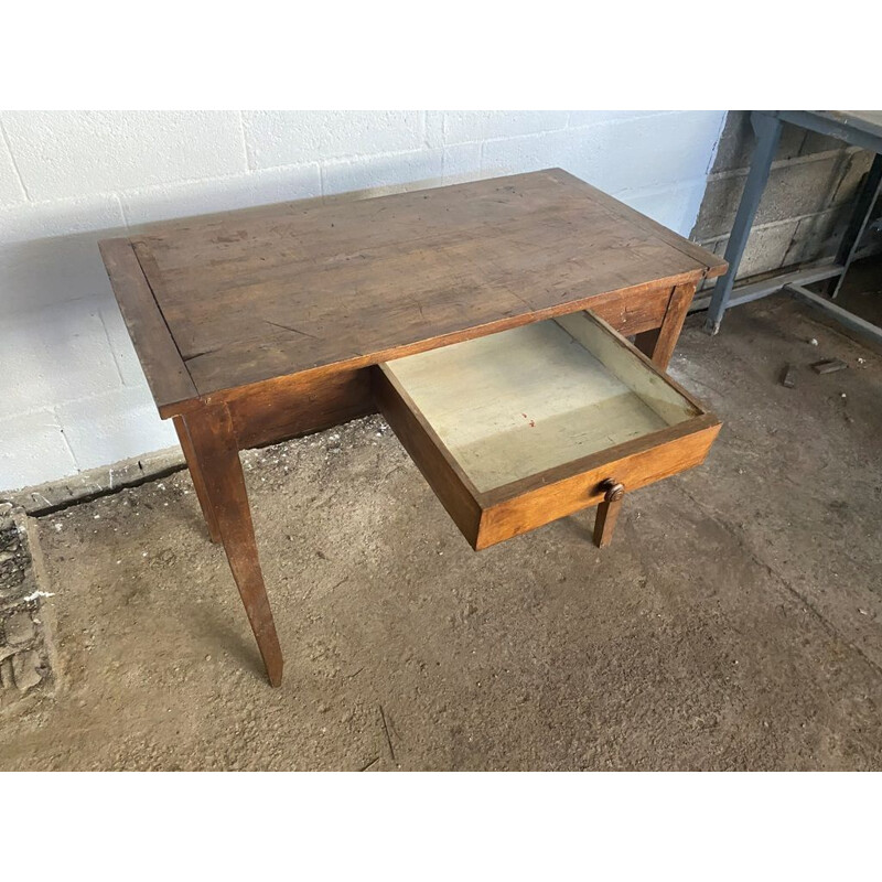 Vintage solid oakwood desk with 1 drawer