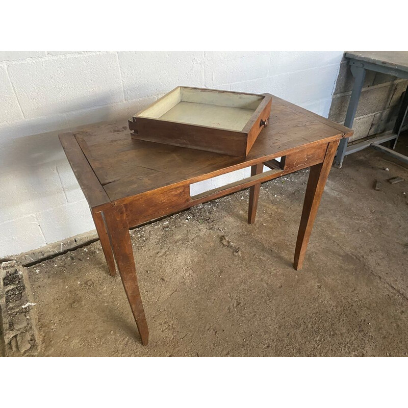 Vintage solid oakwood desk with 1 drawer