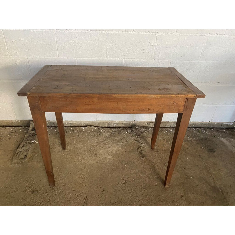 Vintage solid oakwood desk with 1 drawer