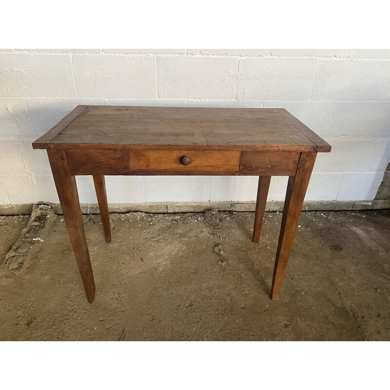 Vintage solid oakwood desk with 1 drawer