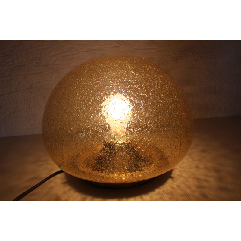 Vintage Ball gilded glass ceiling lamp by Limburg, 1960s