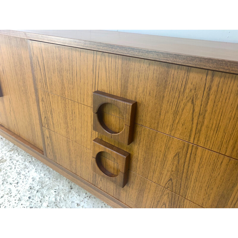 Mid-century formica wooden highboard with drinks cupboard, 1960s