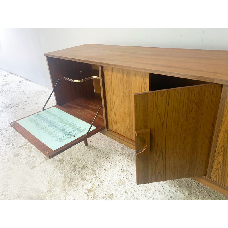 Mid-century formica wooden highboard with drinks cupboard, 1960s