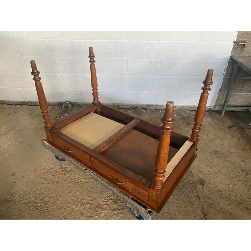 Vintage solid oakwood desk with 2 drawers