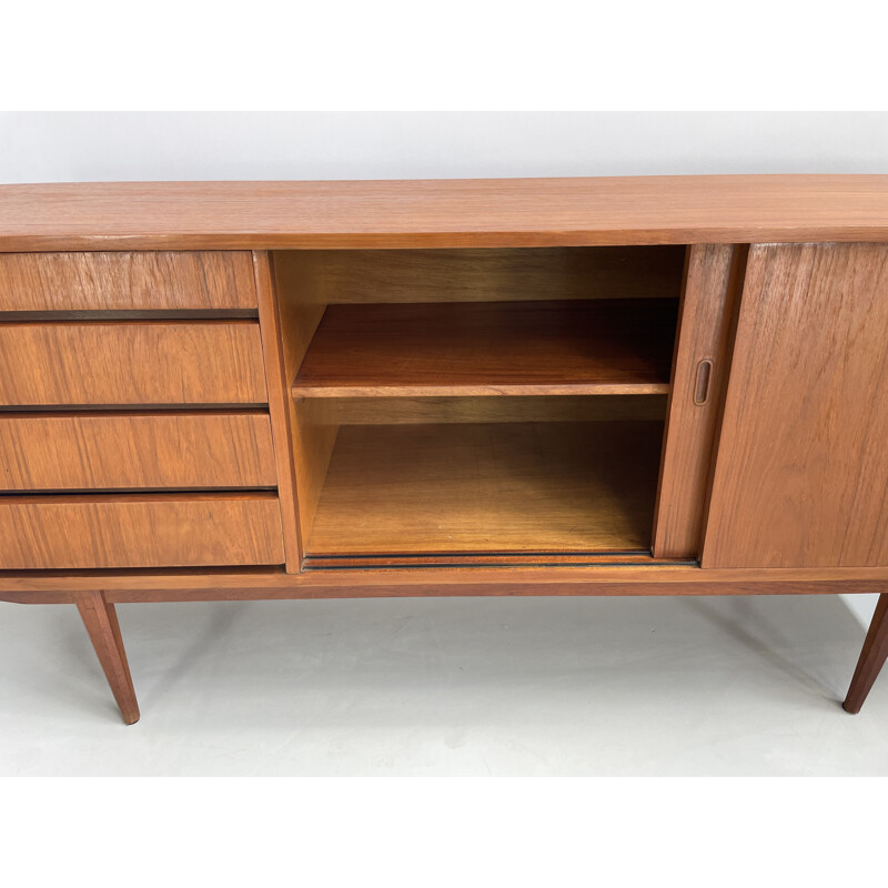 Vintage teak sideboard with sliding doors, 1960s