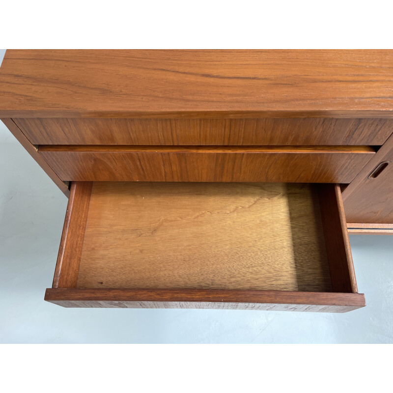 Vintage teak sideboard with sliding doors, 1960s