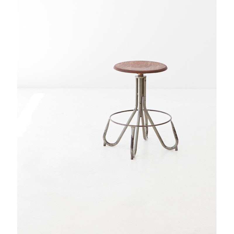 Tabouret italien vintage en fer, 1950