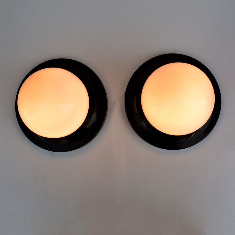 Pair of vintage minimalist celling lamp by Polam  Lighting Technology Complex, Poland 1970s