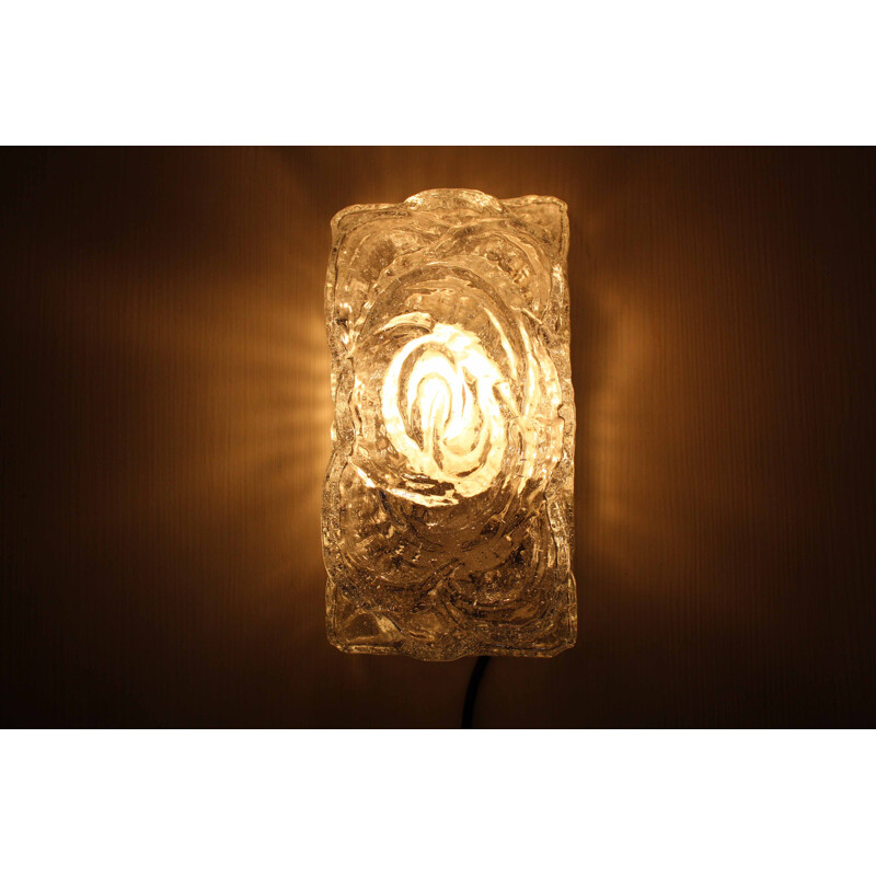 Vintage glass wall lamp, 1960s