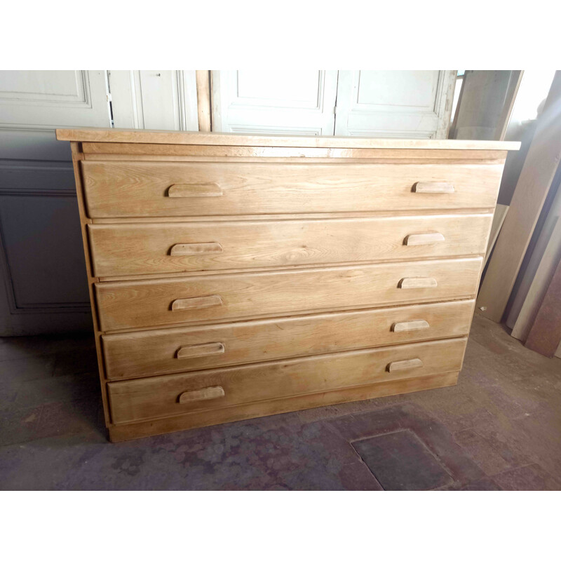 Vintage solid ashwood chest of drawers, 1930