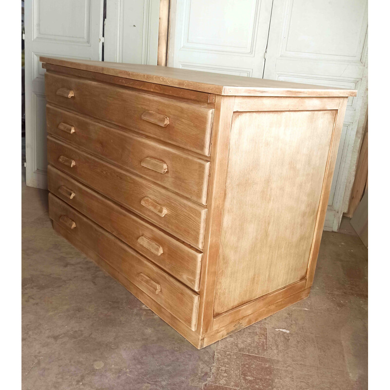 Vintage solid ashwood chest of drawers, 1930